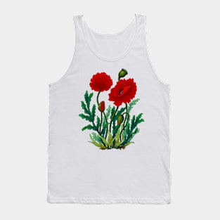 Minhwa: Poppy Carmin B Type (Korean traditional/folk art) Tank Top